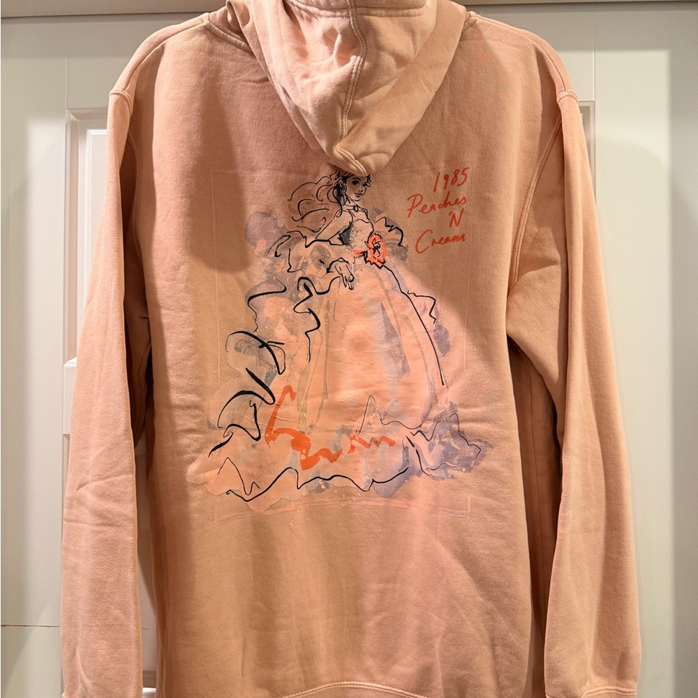 Barbie Peach and Cream Hoodie with Graphic Design